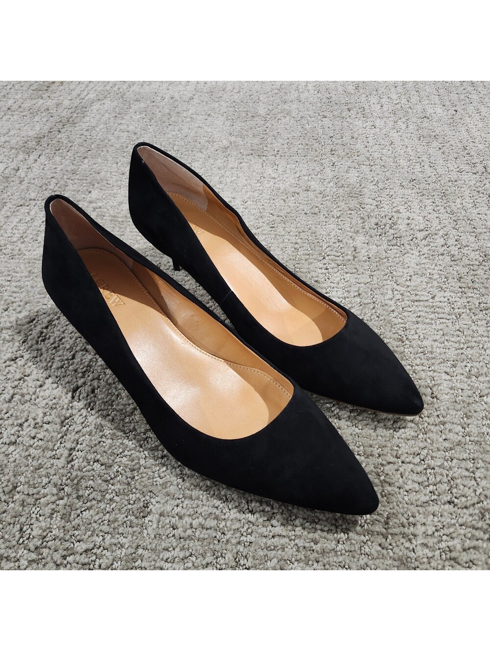J.Crew Black Suede Kitten Heel Pumps Size 9.5 New